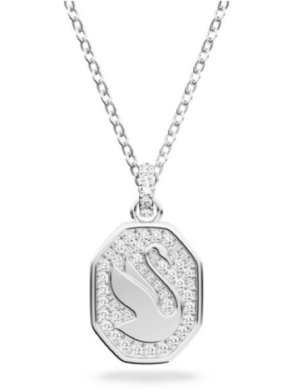 Swarovski Silver Swan Pavé Pendant Necklace